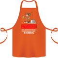 Start Talking About Fishing Funny Fisherman Cotton Apron 100% Organic Orange