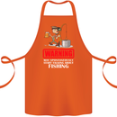 Start Talking About Fishing Funny Fisherman Cotton Apron 100% Organic Orange