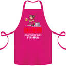 Start Talking About Fishing Funny Fisherman Cotton Apron 100% Organic Pink