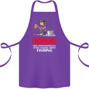Start Talking About Fishing Funny Fisherman Cotton Apron 100% Organic Purple
