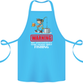 Start Talking About Fishing Funny Fisherman Cotton Apron 100% Organic Turquoise
