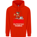 Start Talking About Fishing Funny Fisherman Mens 80% Cotton Hoodie Bright Red