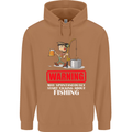 Start Talking About Fishing Funny Fisherman Mens 80% Cotton Hoodie Caramel Latte