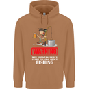 Start Talking About Fishing Funny Fisherman Mens 80% Cotton Hoodie Caramel Latte