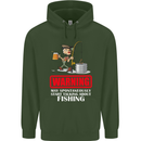 Start Talking About Fishing Funny Fisherman Mens 80% Cotton Hoodie Forest Green