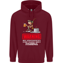Start Talking About Fishing Funny Fisherman Mens 80% Cotton Hoodie Maroon