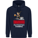 Start Talking About Fishing Funny Fisherman Mens 80% Cotton Hoodie Navy Blue