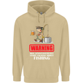 Start Talking About Fishing Funny Fisherman Mens 80% Cotton Hoodie Sand