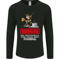 Start Talking About Fishing Funny Fisherman Mens Long Sleeve T-Shirt Black