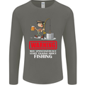 Start Talking About Fishing Funny Fisherman Mens Long Sleeve T-Shirt Charcoal