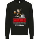 Start Talking About Fishing Funny Fisherman Mens Sweatshirt Jumper Black