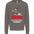 Start Talking About Fishing Funny Fisherman Mens Sweatshirt Jumper Charcoal