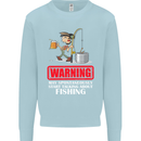 Start Talking About Fishing Funny Fisherman Mens Sweatshirt Jumper Light Blue