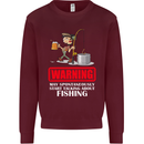 Start Talking About Fishing Funny Fisherman Mens Sweatshirt Jumper Maroon