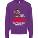 Start Talking About Fishing Funny Fisherman Mens Sweatshirt Jumper Purple