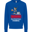 Start Talking About Fishing Funny Fisherman Mens Sweatshirt Jumper Royal Blue