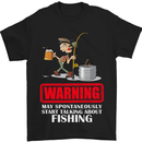 Start Talking About Fishing Funny Fisherman Mens T-Shirt Cotton Gildan Black