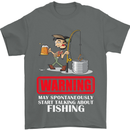 Start Talking About Fishing Funny Fisherman Mens T-Shirt Cotton Gildan Charcoal
