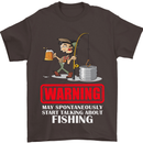 Start Talking About Fishing Funny Fisherman Mens T-Shirt Cotton Gildan Dark Chocolate