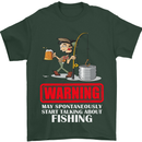 Start Talking About Fishing Funny Fisherman Mens T-Shirt Cotton Gildan Forest Green
