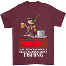 Start Talking About Fishing Funny Fisherman Mens T-Shirt Cotton Gildan Maroon