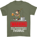 Start Talking About Fishing Funny Fisherman Mens T-Shirt Cotton Gildan Military Green