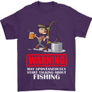 Start Talking About Fishing Funny Fisherman Mens T-Shirt Cotton Gildan Purple