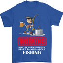 Start Talking About Fishing Funny Fisherman Mens T-Shirt Cotton Gildan Royal Blue