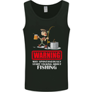 Start Talking About Fishing Funny Fisherman Mens Vest Tank Top Black