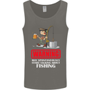 Start Talking About Fishing Funny Fisherman Mens Vest Tank Top Charcoal