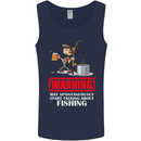 Start Talking About Fishing Funny Fisherman Mens Vest Tank Top Navy Blue