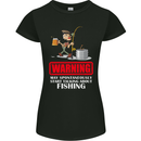 Start Talking About Fishing Funny Fisherman Womens Petite Cut T-Shirt Black