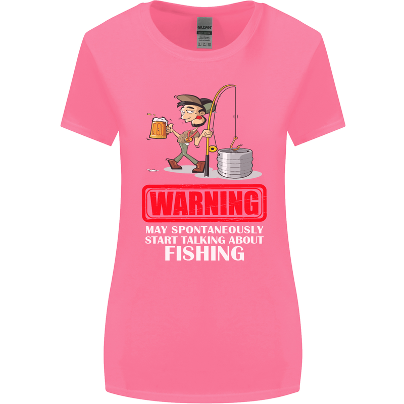 Start Talking About Fishing Funny Fisherman Womens Wider Cut T-Shirt Azalea