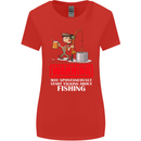 Start Talking About Fishing Funny Fisherman Womens Wider Cut T-Shirt Red