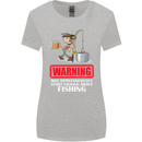 Start Talking About Fishing Funny Fisherman Womens Wider Cut T-Shirt Sports Grey