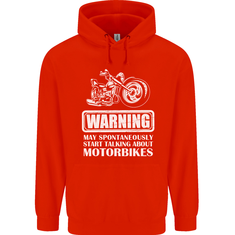 Start Talking About Motorbikes Funny Biker Childrens Kids Hoodie Bright Red