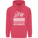 Start Talking About Motorbikes Funny Biker Childrens Kids Hoodie Heliconia
