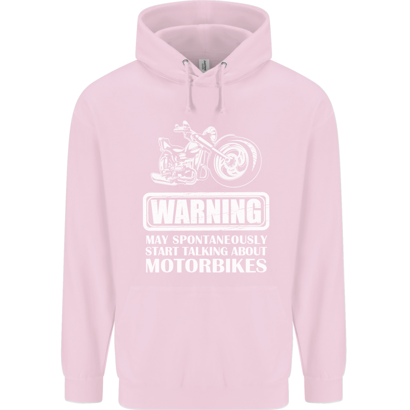 Start Talking About Motorbikes Funny Biker Childrens Kids Hoodie Light Pink