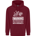 Start Talking About Motorbikes Funny Biker Childrens Kids Hoodie Maroon