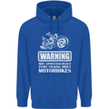 Start Talking About Motorbikes Funny Biker Childrens Kids Hoodie Royal Blue