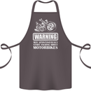 Start Talking About Motorbikes Funny Biker Cotton Apron 100% Organic Dark Grey