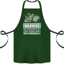 Start Talking About Motorbikes Funny Biker Cotton Apron 100% Organic Forest Green