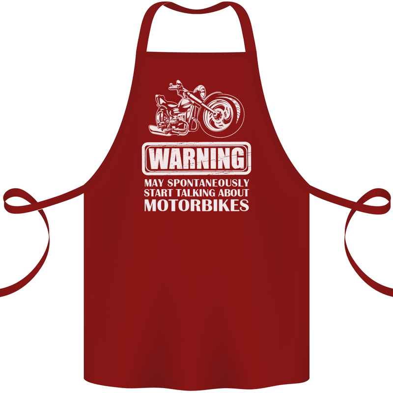 Start Talking About Motorbikes Funny Biker Cotton Apron 100% Organic Maroon