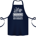 Start Talking About Motorbikes Funny Biker Cotton Apron 100% Organic Navy Blue