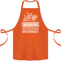 Start Talking About Motorbikes Funny Biker Cotton Apron 100% Organic Orange