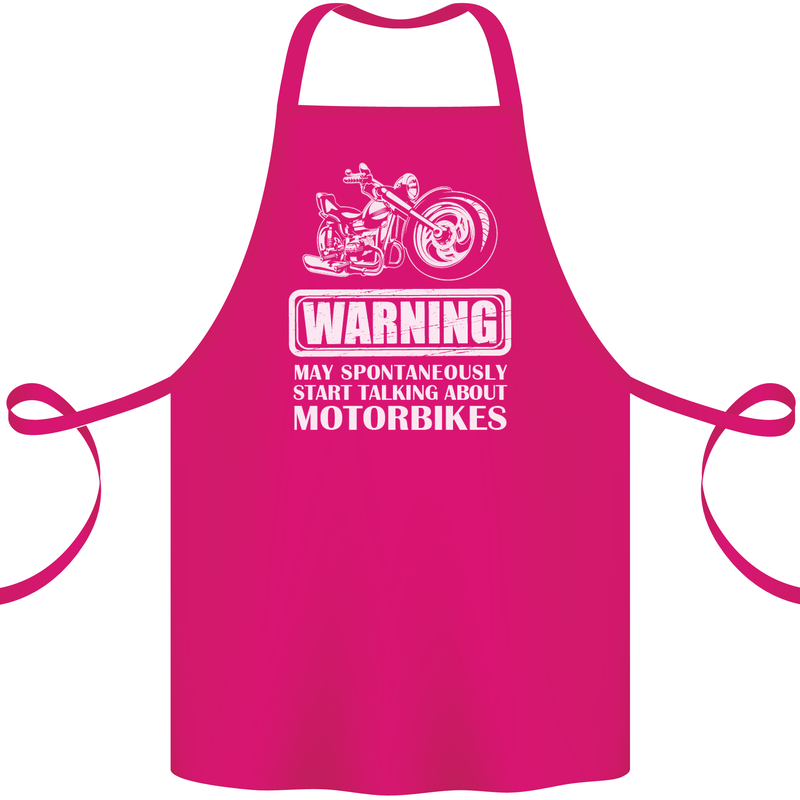 Start Talking About Motorbikes Funny Biker Cotton Apron 100% Organic Pink