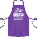 Start Talking About Motorbikes Funny Biker Cotton Apron 100% Organic Purple