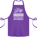 Start Talking About Motorbikes Funny Biker Cotton Apron 100% Organic Purple