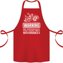 Start Talking About Motorbikes Funny Biker Cotton Apron 100% Organic Red