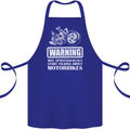 Start Talking About Motorbikes Funny Biker Cotton Apron 100% Organic Royal Blue